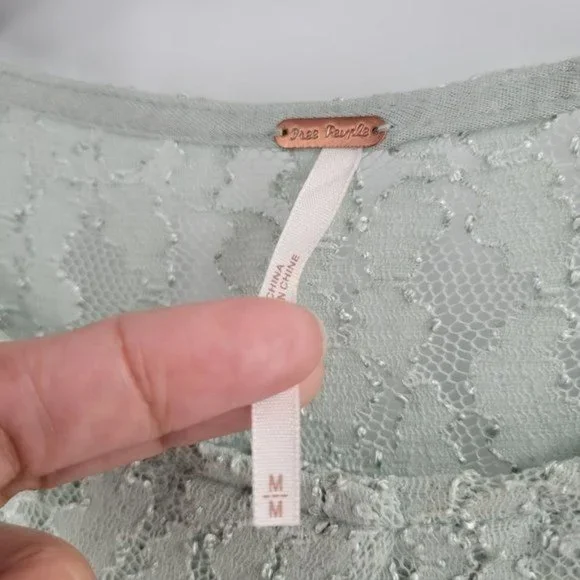 Free People Mint Full Lace Mini Dress - Picture 6 of 8